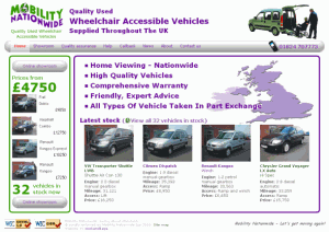 Mobility Nationwide home page.