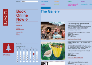 Civic website screen shot from the Gallery section - in blue. Civic website screen shot from the Gallery section - in blue.