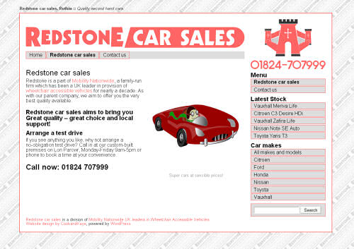 Redstone Car Sales Ruthin. Redstone Car Sales Ruthin screenshot.